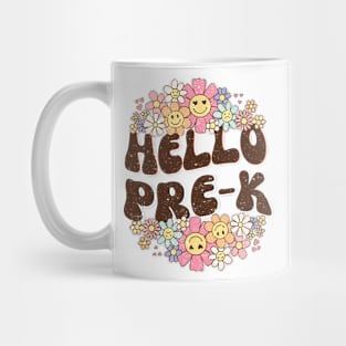 Groovy Hello Pre-k Vibes Retro Teacher Back To School Mug